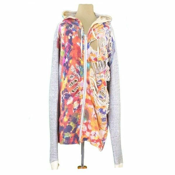 爆買い，新品 ノゾミ イシグロ パーカー ロング ニット ダメージ加工 ミックスカラー コットンC 100%NOZOMI ISHIGURO レディース プレゼント 贈り物 オシャレ 大人 ファッション  T2475 その他
