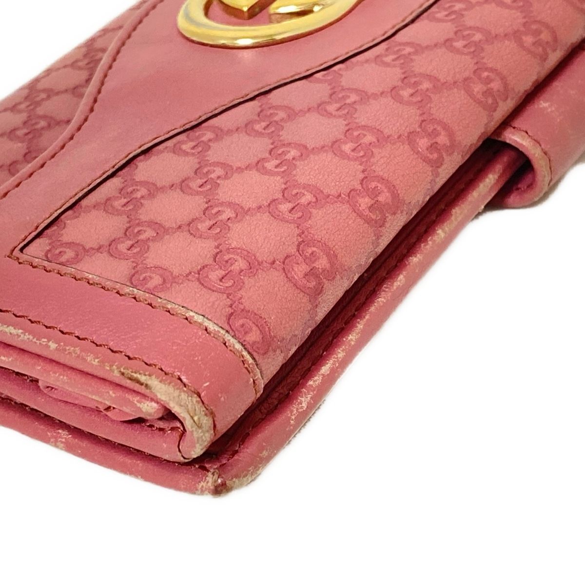GUCCI グッチ　282426 長財布　ピンク グッチグッチシマ ピンク レディース レザー 長財布 410100