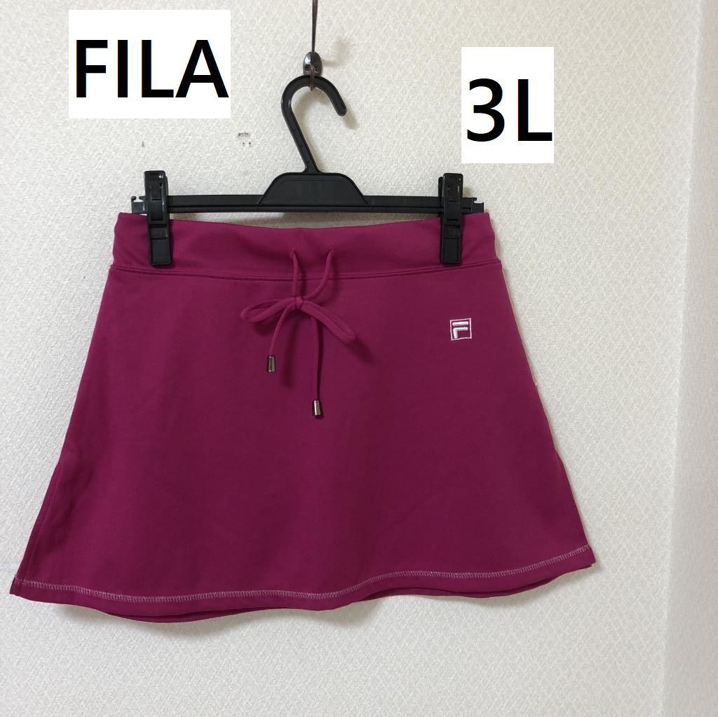 FILA 大きいサイズ スポーツ用 ストレッチ ジャージ ミニ スカート 3L