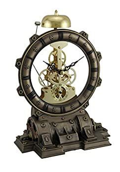 Metal u0026 Resin Table Clocks Time's Gate Metallized Steampunk Generator Desktop Striking Clock 6 X 8.5 X 4 Inches Bronze