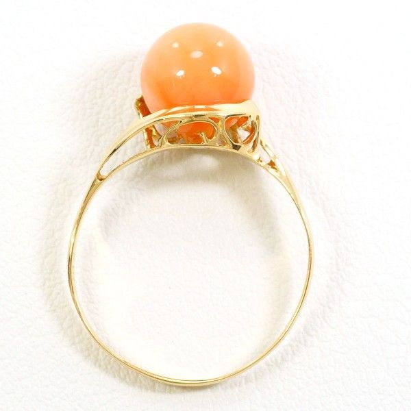 K18YG リング ring 指輪 11.5号 サンゴ 総重量約1.8g
