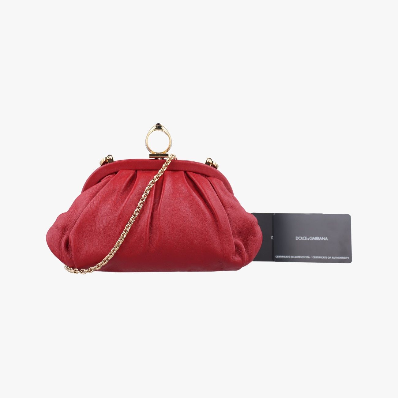 ドルチェ＆ガッバーナDolce - Gabbanaカラフル リング レオパード リニングレッドレザー