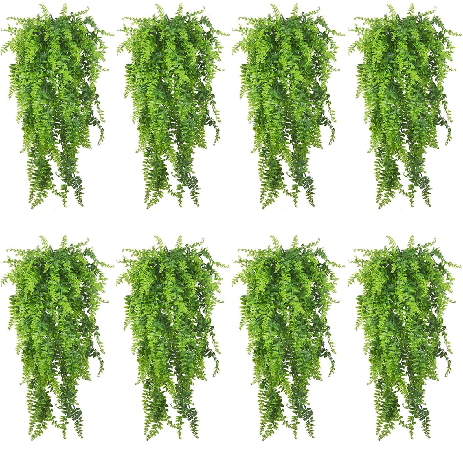 nowtaba ナウタバ 人工 観葉植物 フェイクグリーン 吊り下げ 大型 インテリア 緑色 雑貨 シダ植物 葉っぱ つる造花枯れないハンキング 8個セット 8