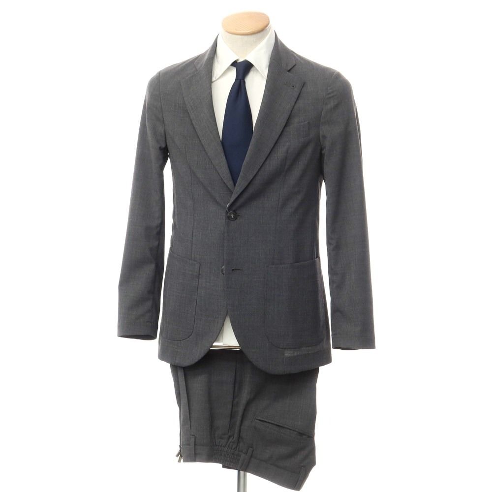【中古】ジャブス アルキヴィオ giab's ARCHIVIO ポリエステルウール 2つボタンスーツ グレー【サイズ42/44】【メンズ】
