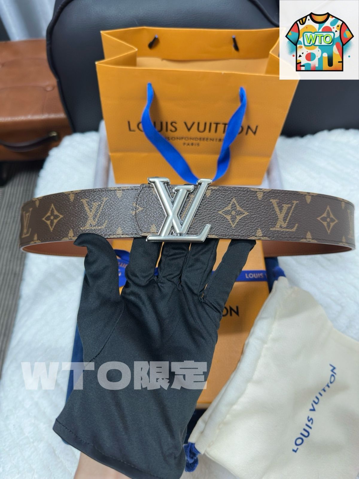 超美品ルイ・ヴィトン モノグラム ベルト ベルト・LV ディメンション 40MM リバーシブル モノグラム