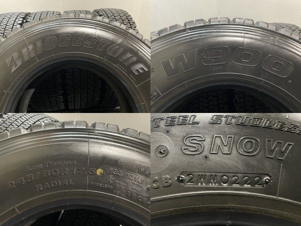 札幌発 引取OK BS W900 245/80R17.5 133/131J 17.5インチ トラックタイヤ スタッドレス 6本 22年製 4t  ユニック 増トン (KTT389) - メルカリ