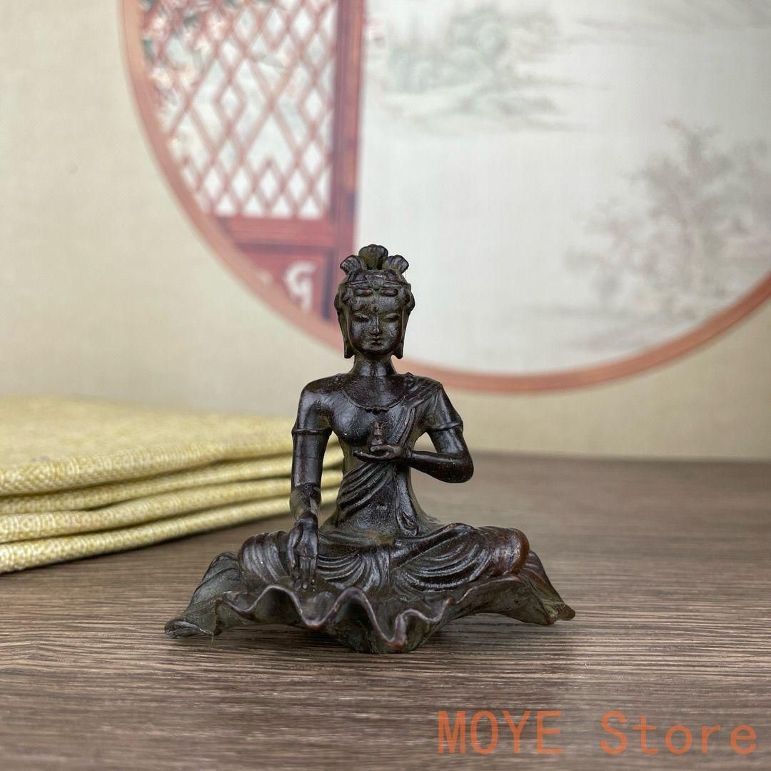 銅細工 自在観音像 仏像 装飾品 工芸品 美術品 置物 銅 細工 銅盤 観音盤 装飾品 工芸品 美術品 置物 銅製 仏像 自在持