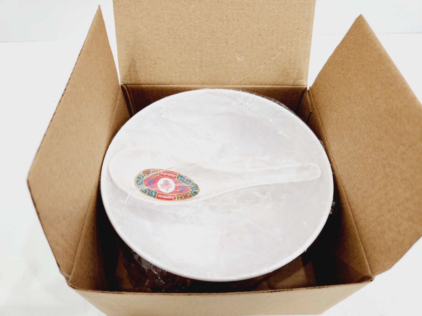 16aw Supreme ‘Longvity Soup Set’ どんぶり FW16 SUPREME Longevity Soup Bowl and Spoon White w/ Red Box