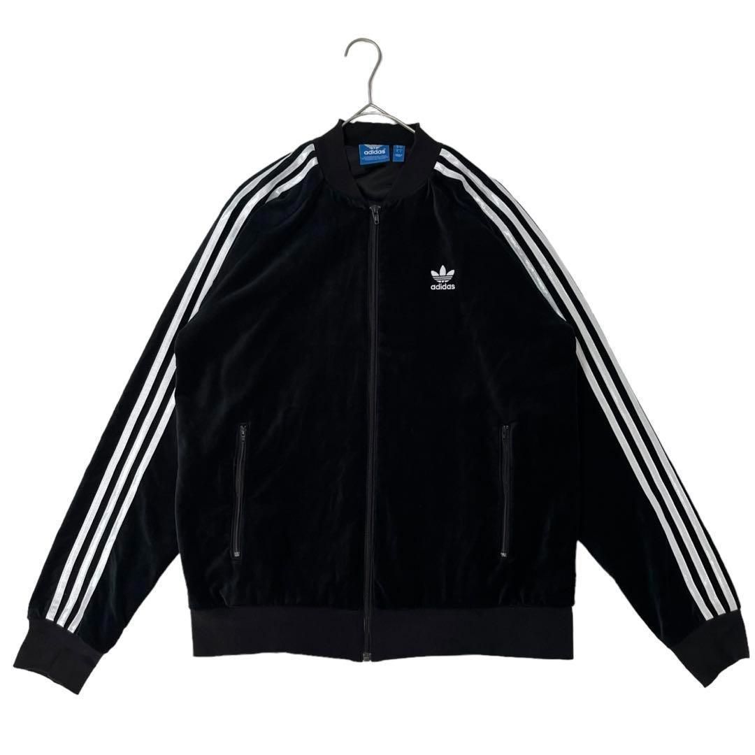 0879_1 adidas トラックジャケット ベロアSST ブラック XL