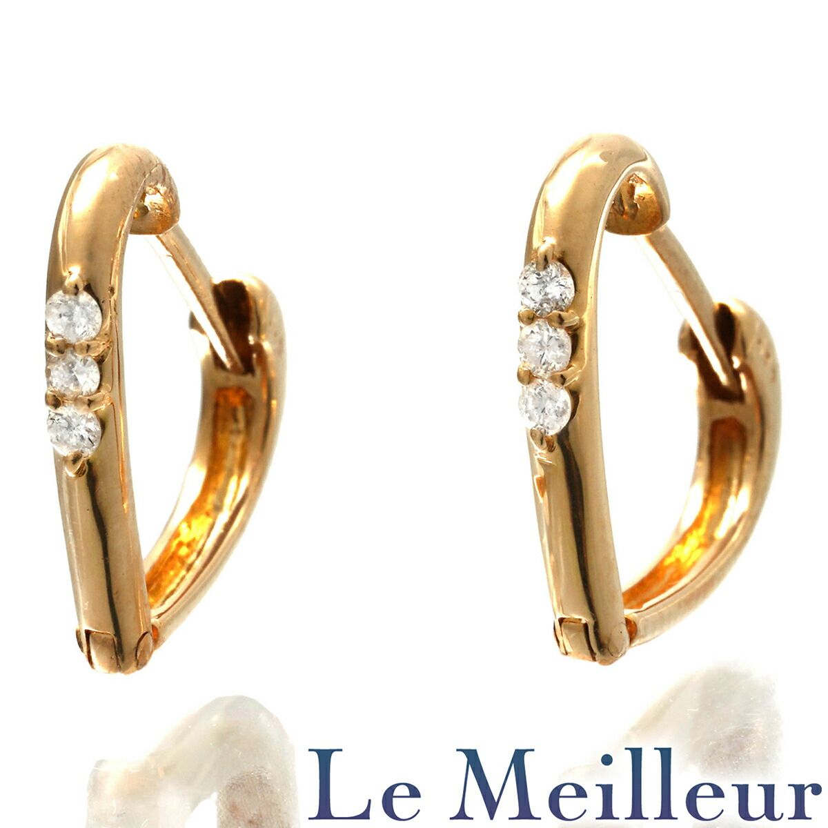 イヤリング ダイヤモンド K18 中古 プレラブド 返品OK（イーノス  