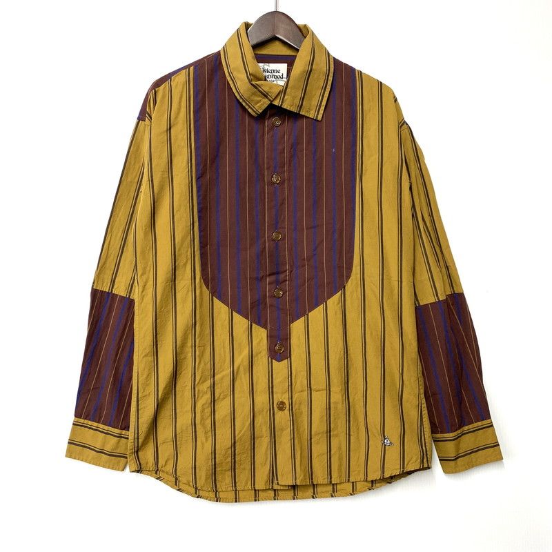 Vivienne WestwoodMAN ヴィヴィアンウエストウッドマン LS STRIPE SHIRT 299024 ストライプシャツ 長袖 トップス 141-250511-ay-07-izu