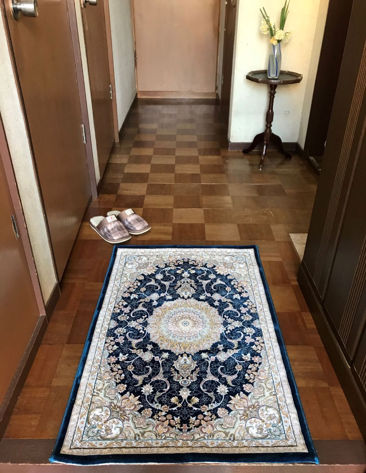 再入荷！225万ノット、超高密度織！イラン産絨毯 60×90cm‐201651