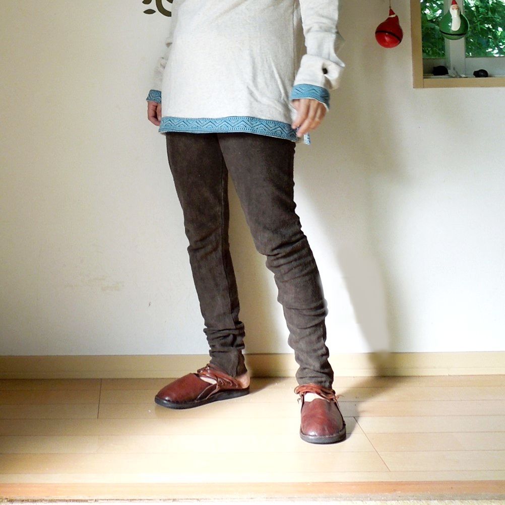 asana ヘンプコットン スウェット レギンス●草木染めインディゴ asana ヘンプコットン スウェット レギンス○草木染めマンゴー