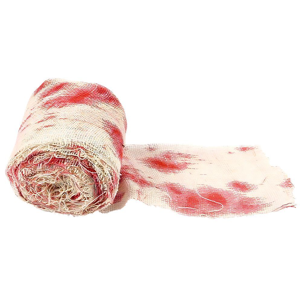 ハロウィングッズ 血痕包帯 幅3cm×長さ10M 血まみれ包帯 ゾンビ