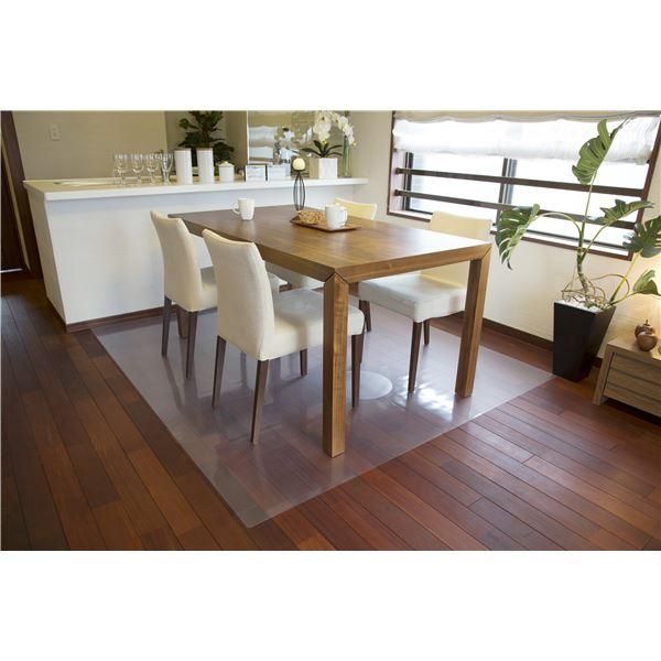 フロアマット 連結タイプ 約180cm×200cm (90×200 2枚) 日本製 密着性軽減 アキレス NEO 抗菌SIAA 透明 ダイニング 保護マット〔代引不可〕