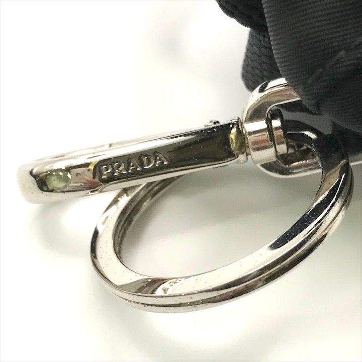 良品 PRADA プラダ 三角ロゴ プレート SV金具 ナイロン レザー