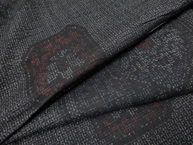 平和屋着物○本場結城紬 重要無形文化財 80亀甲 亀甲花文 正絹 逸品  
