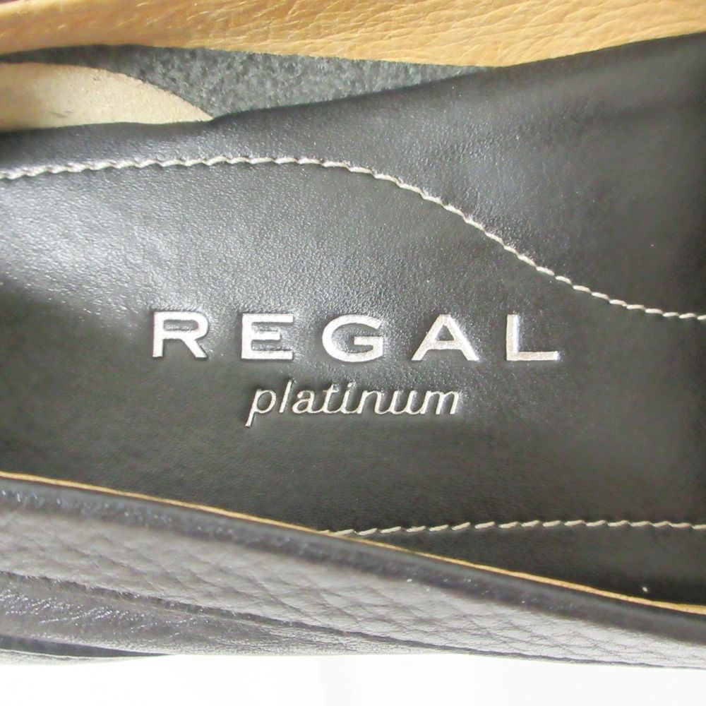 新品未使用✨リーガル プラチナム ヒールローファー パンプス レザー ブラック REGAL 新品同様 Platinum リーガルプラチナム レザー ヒール