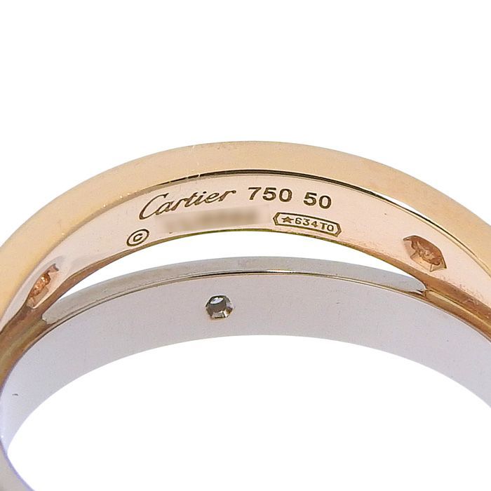CARTIER カルティエ ビーラブ 6P ダイヤ リング K18PG K18WG 750