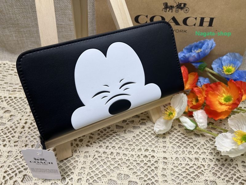 COACH 財布 コーチ 長財布 ブラックディズニー 75周年記念限定 レザー レディース ファッション長財布 クリスマス プレゼント 長財布  レディース 新品 未使用 ファッション323 F54000 98 1 - メルカリ