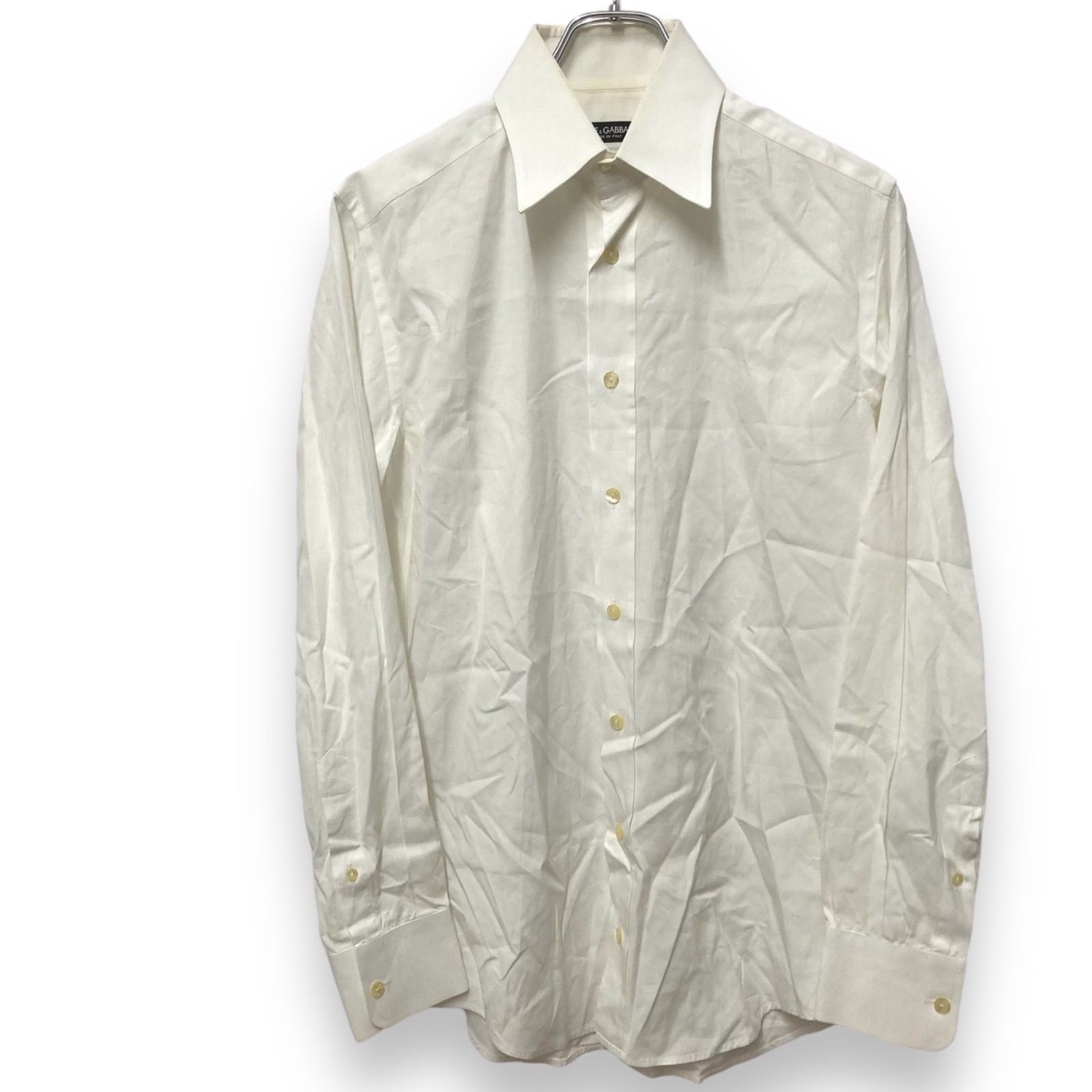 ドルチェ&ガッバーナ　長袖シャツ　カフスボタン付き　ホワイト　38　サイズシャツ