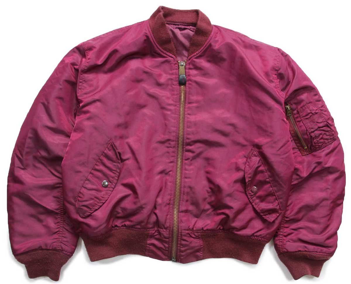 80s ALPHAアルファ MA-1 フライトジャケット ボルドー S ビンテージ ミリタリー USAF AIR FORCE リバーシブル 8279