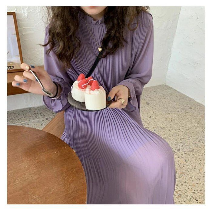 プリーツワンピース ワンピース ロング 長袖 春 夏 秋 秋服 ロング ワンピース プリーツ ワンピ 透け感 ゆったり レディース ワンピース ドレス 大きいサイズ きれいめ 上品 オフィス 通勤 カジュアル