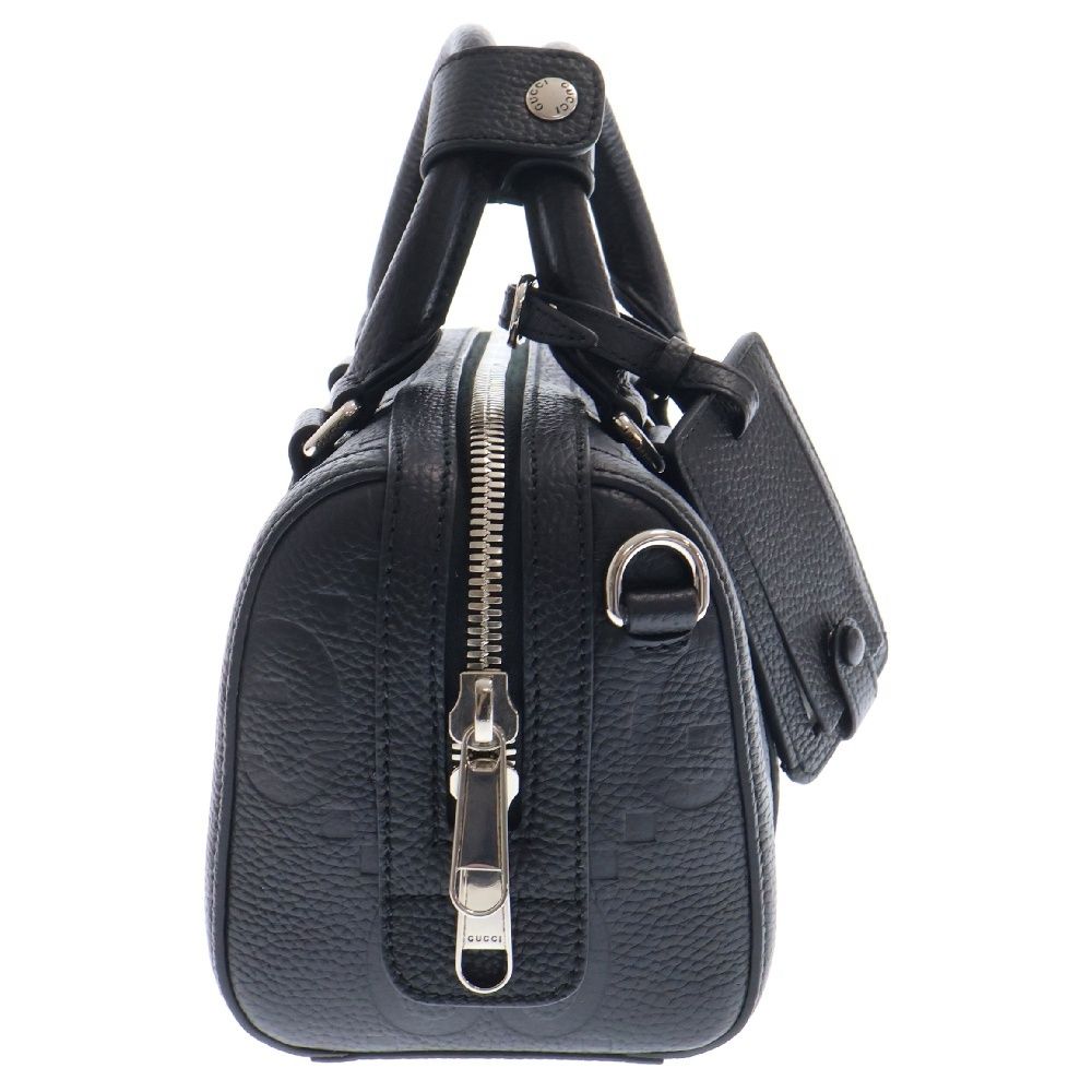 GUCCI グッチ ジャンボGG ミニボストンバッグ ブラック レザー