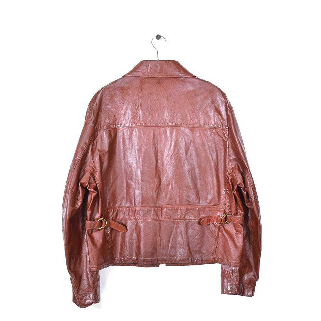1970s Montgomery Ward レザージャケット Vintage Montgomery Ward Leather Jacket Mens Size 44T Brown