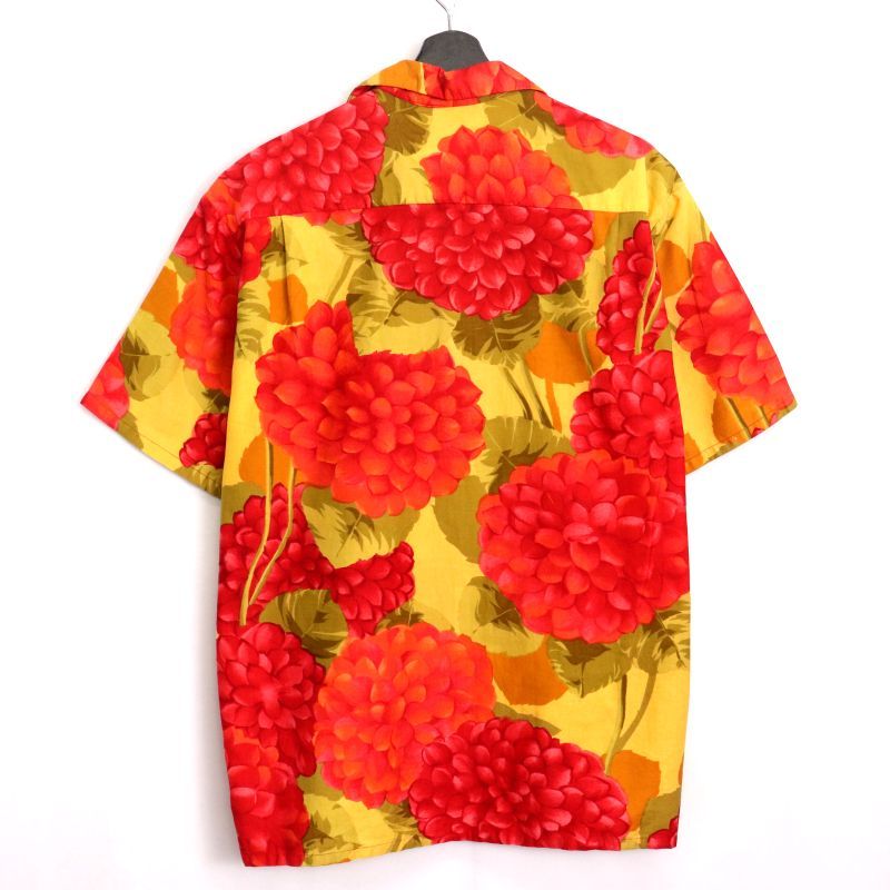 70s ハワイ製 vintage 花柄 オープンカラー コットン アロハシャツ