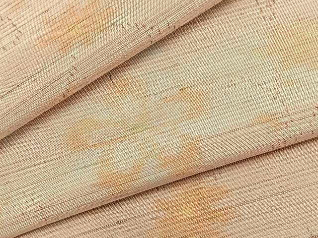 平和屋着物▽上質な紬 単衣 花唐草文 正絹 AABB2298fy