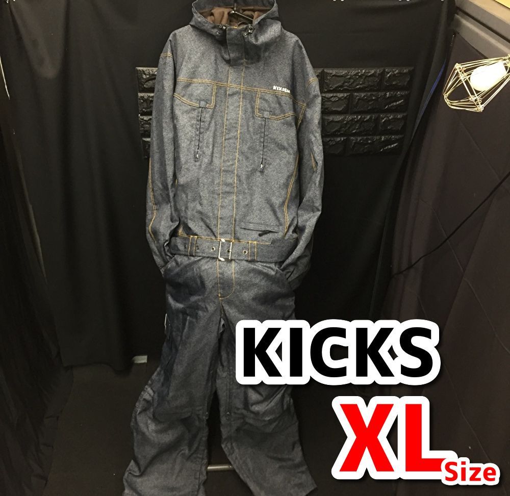 スキーウェア ① KICKS スキーウェア つなぎ スノーボード ウィンタースポーツ デニム風