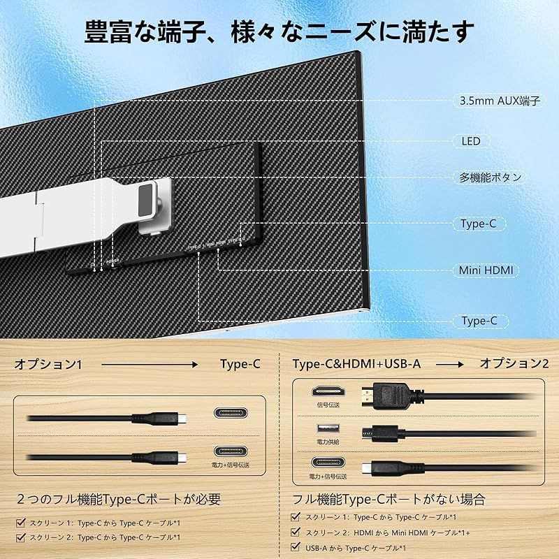 15.6インチ デュアルモバイルモニター