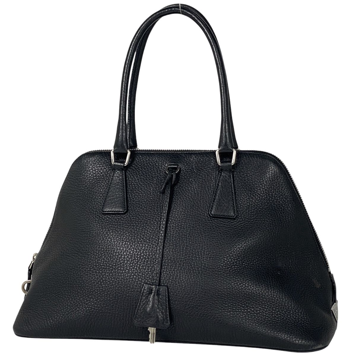 プラダ PRADA ロゴプレート ハンドバッグ ハンドバッグ レザー