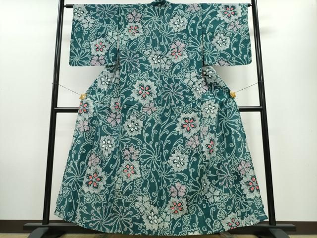 平和屋着物∴夏物 浴衣 有松鳴海絞り 扇面重ね吉祥文 綿 逸品 CAAW1072ng