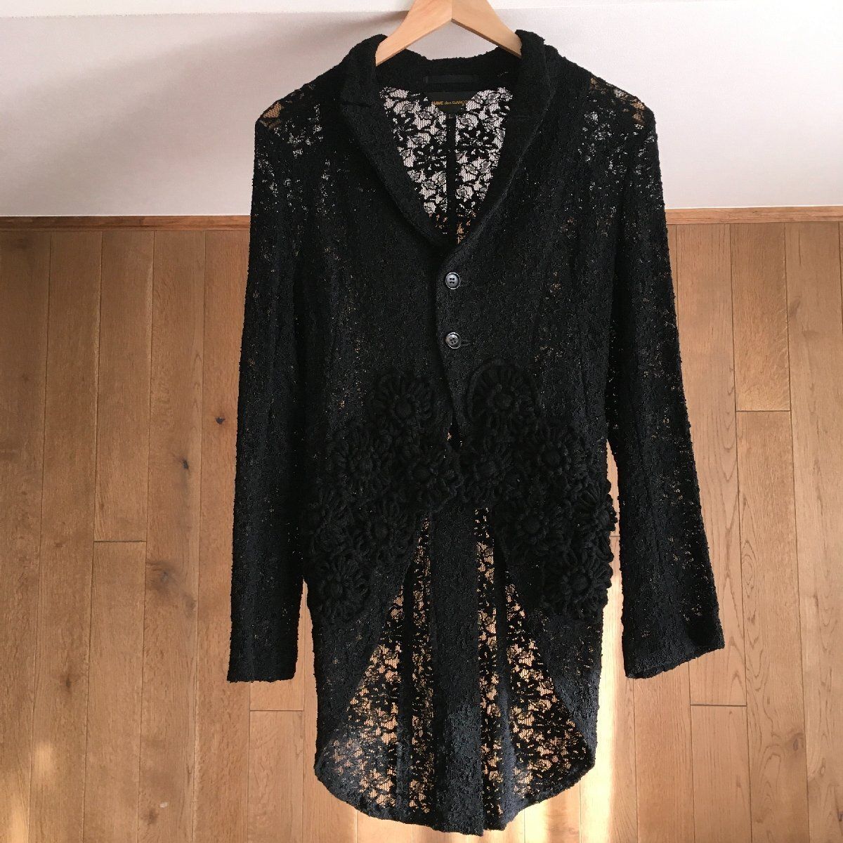 美品AD2011 COMME des GARCONSレース　フラワー　ジャケット 即決 美品 AD2011 COMME des GARCONSコムデギャルソン レース
