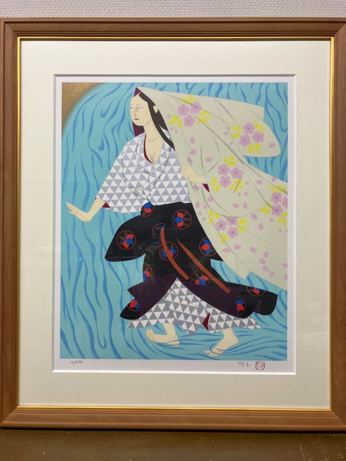 森田曠平【美人画】　【春夏秋冬-冬】lithograph 99限定 森田 曠平 「龍田川」 Kohei Morita - 創業36年 美術品販売 ギャラリー田辺