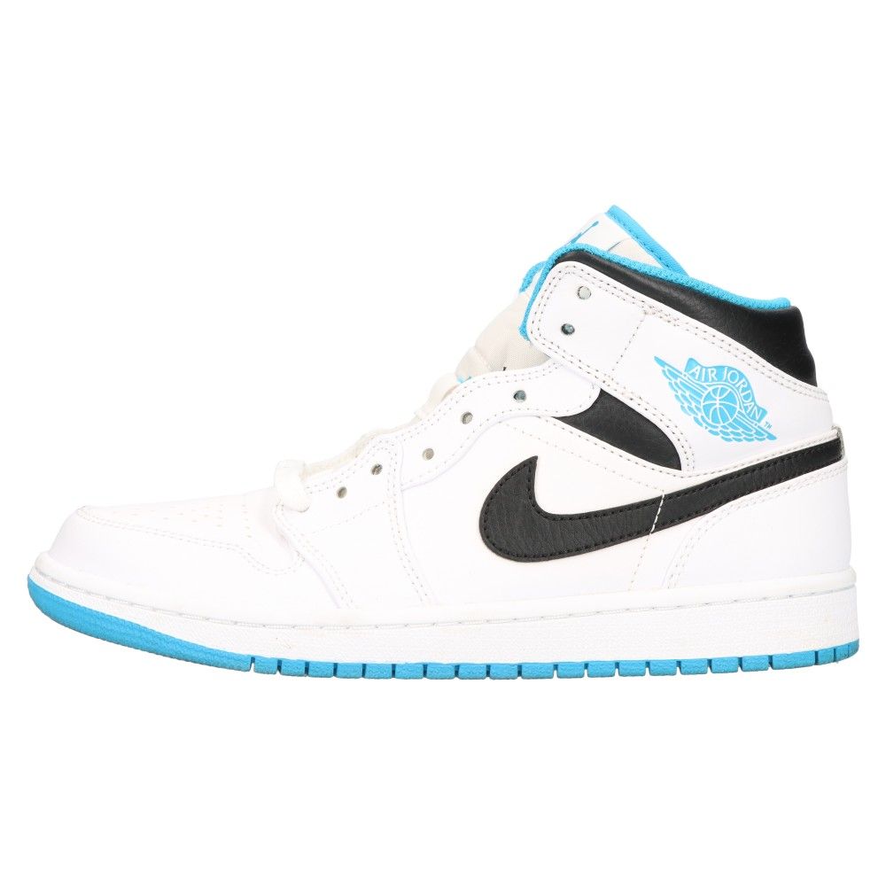 NIKE (ナイキ) Air Jordan 1 Mid White Laser blue エアジョーダン1 ミッド ホワイト レーザーブルー ミッドカットスニーカー  ブルー/ホワイト US7/25cm 554724-141 - メルカリ