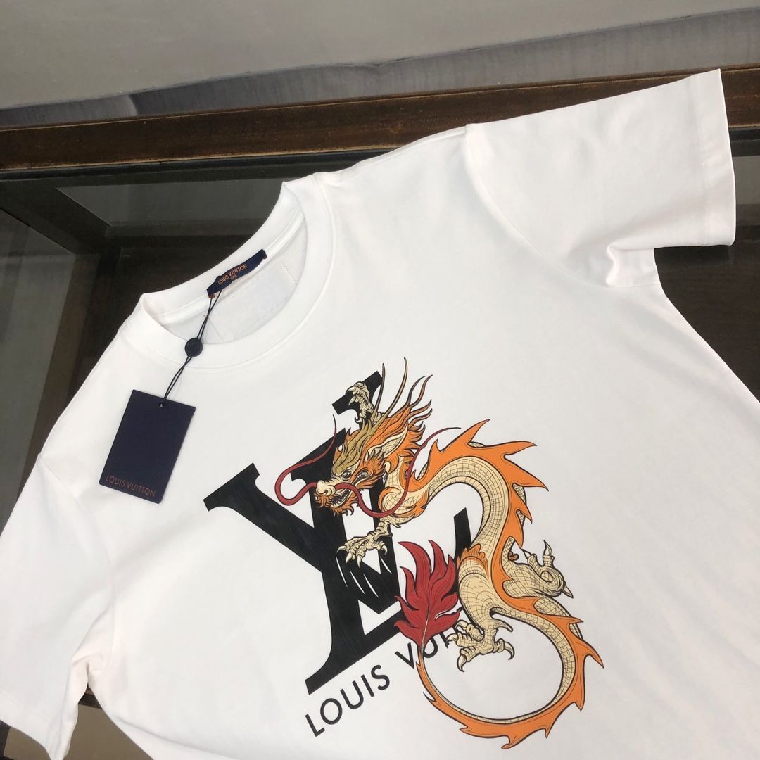 本日限定特価】Louis Vuitton 春夏 龍デザインTシャツ [本日特価