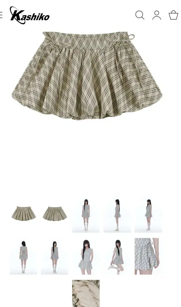 Fairy Ribbon Bubble Skirt Checked Kashiko(カシコ)