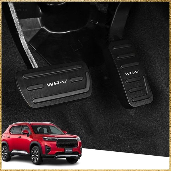 新着ブラック Hearsheng ホンダ 新型WR-V/WRV (2023年3月~)用アルミ合金フット ペダルカバー，内装 カスタム ドレスアップ 防キズ 防汚れ おしゃれ，面倒な穴あけ作業やビス止め作業が不要で簡単