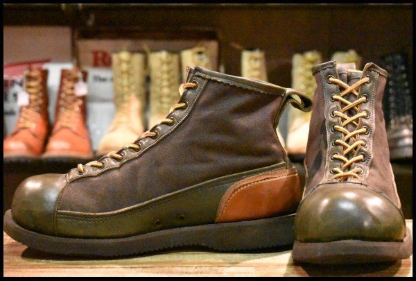 8.5E RUSSELL MOCCASIN ラッセルモカシン ウェーディングシューズ 3738 グリーン×ブラウン 緑 レースアップ ブーツ HOPESMORE FI010