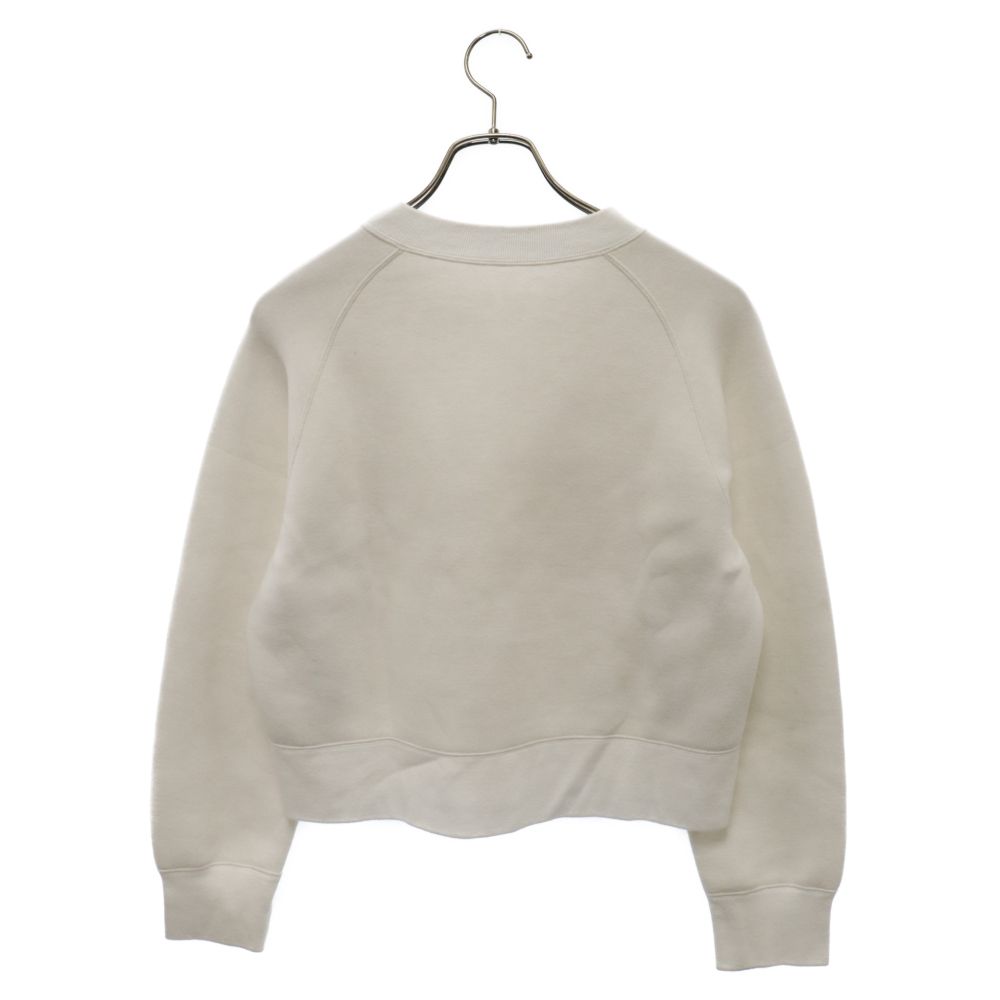 Sacai (サカイ) 23SS Sponge Sweat Pullover 23-06634 ロゴプリント クロップドスポンジスウェットトレーナー ホワイト レディース