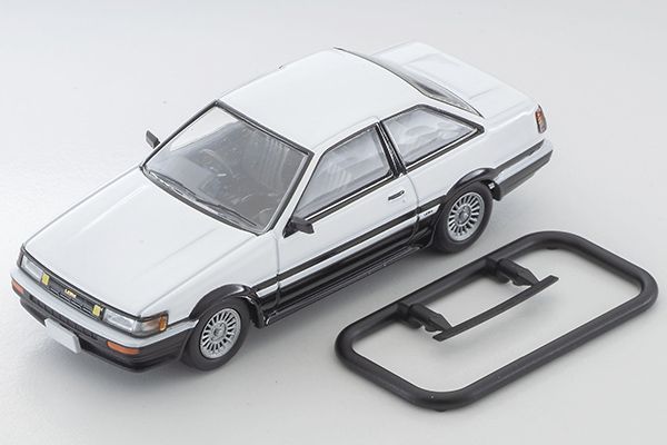 トヨタ カローラレビン 2ドア GT-APEX 85年式（白／黒）LV-N304c【トミーテック社1/64ミニカー】【トミカの時】