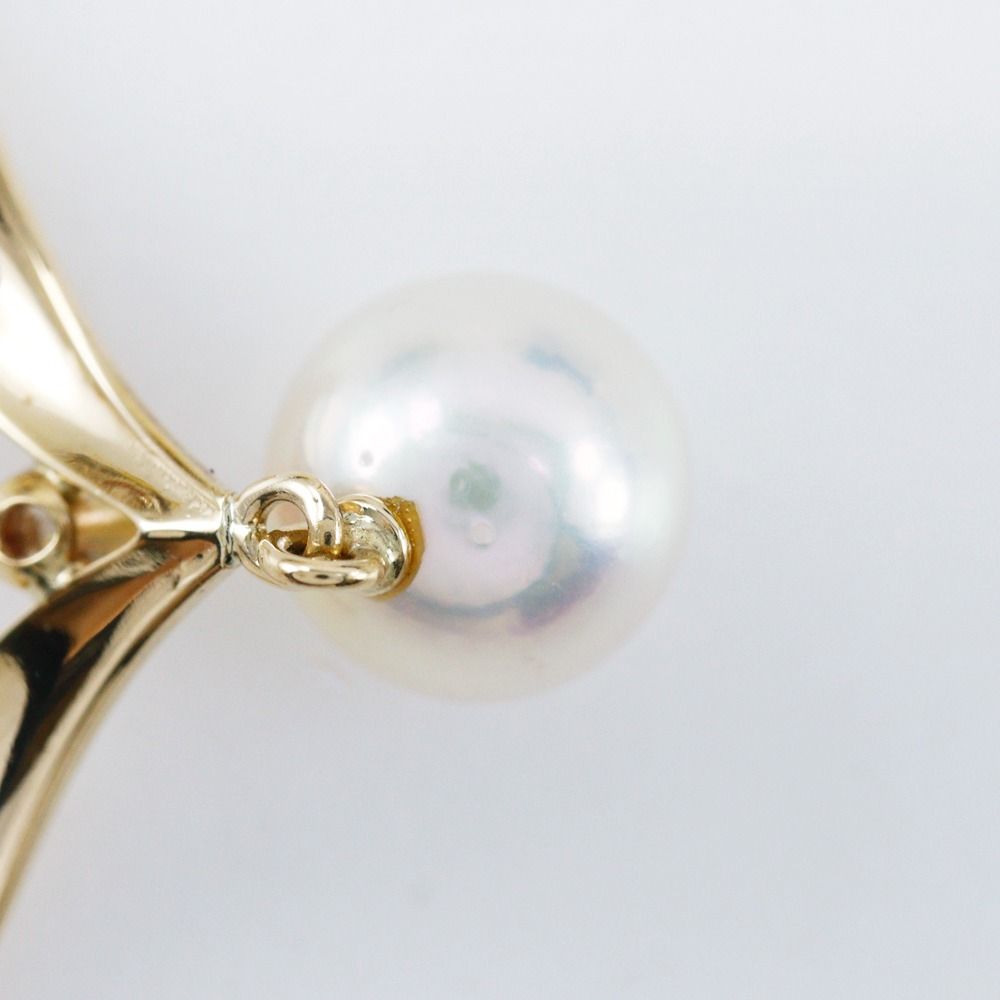 MIKIMOTO 真珠 ネックレス K18 ダイヤモンド MIKIMOTO】ミキモト 真珠 7.2mm K18イエローゴールド×パール