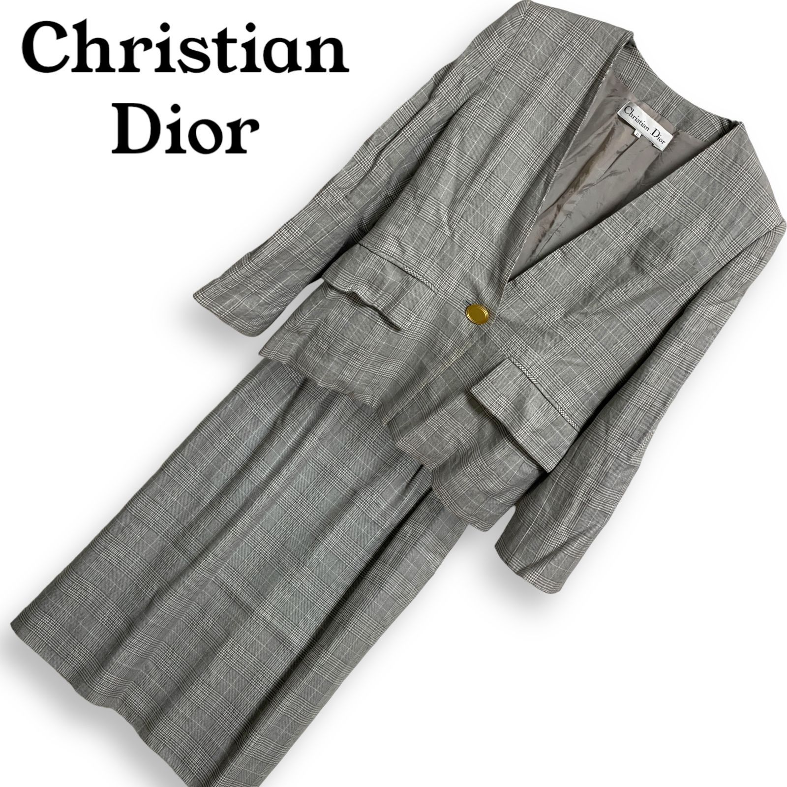 Christian Dior クリスチャンディオール セットアップ ノーカラー  