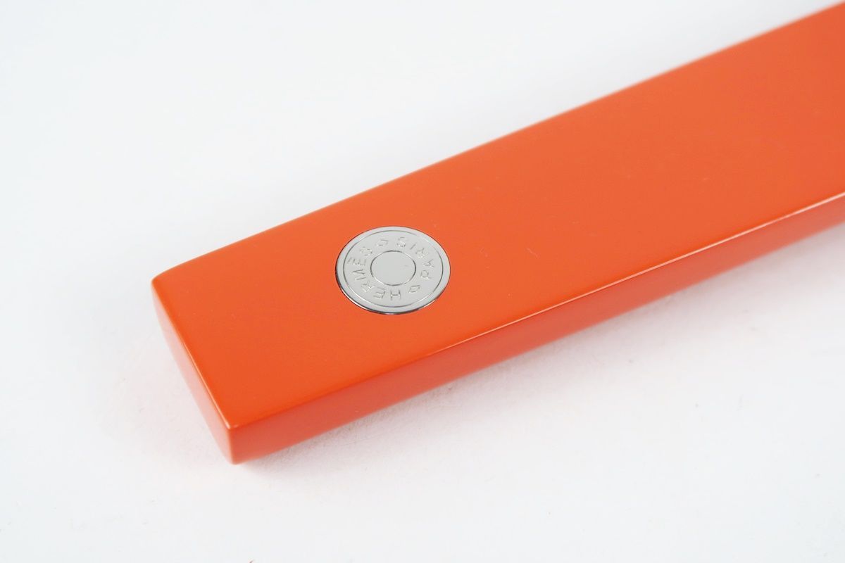 超美品】HERMES エルメス 靴ベラ オレンジ ブランド小物 雑貨【QV68 