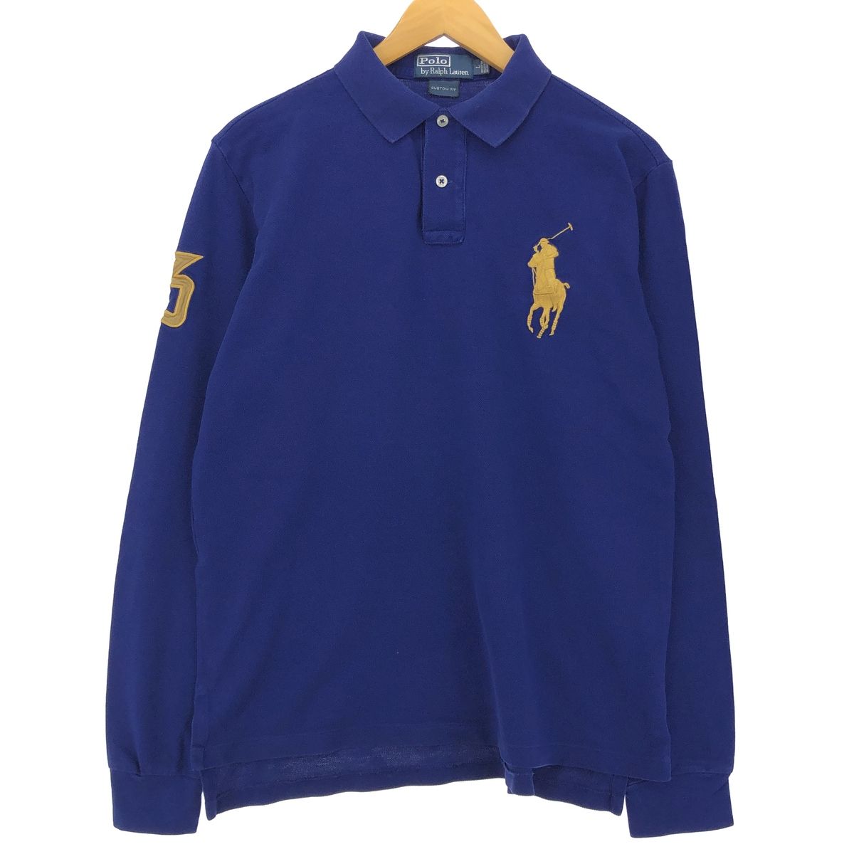 古着 ラルフローレン Ralph Lauren POLO by Ralph Lauren CUSTOM FIT ビッグポニー 長袖 ポロシャツ メンズL /eaa424493