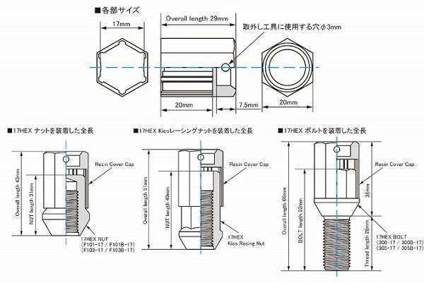 樹脂製カバーナットキャップ Kics