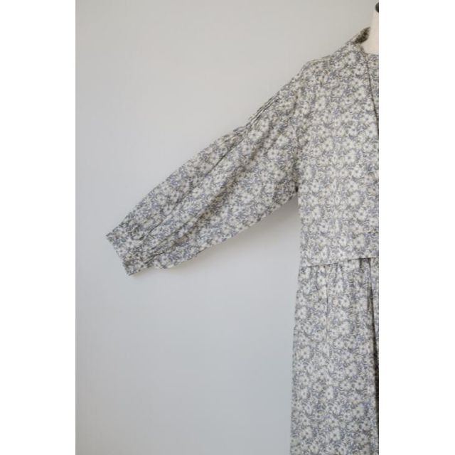 the last flower of the afternoon LIBERTY FABRICS Layered dress light gray black ワンピース お洒落 DECORATOM_COM_BR